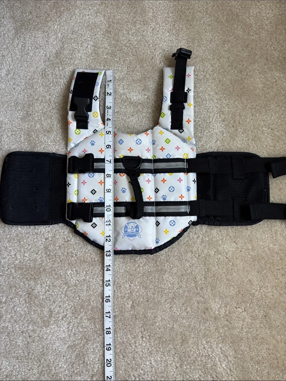 Paws Aboard Multicolor Paw Print Life Jacket